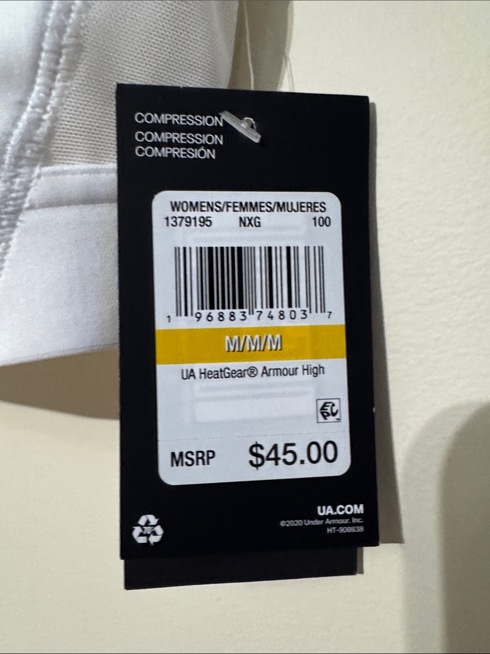 Under Armour White Sports Bra with Black Logo - Picture 3 of 3